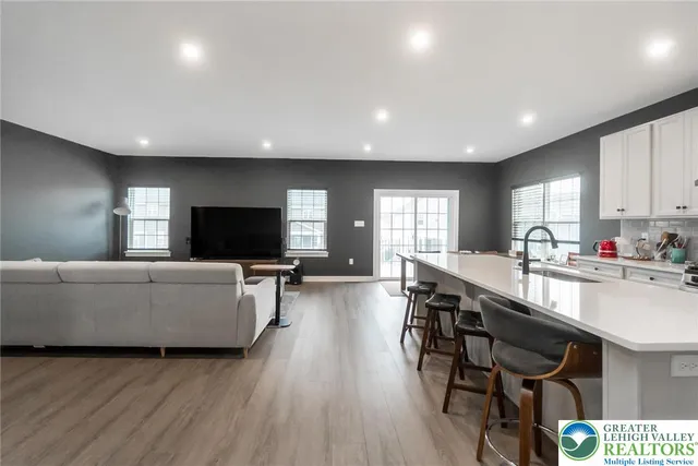 a living room with furniture and a couch