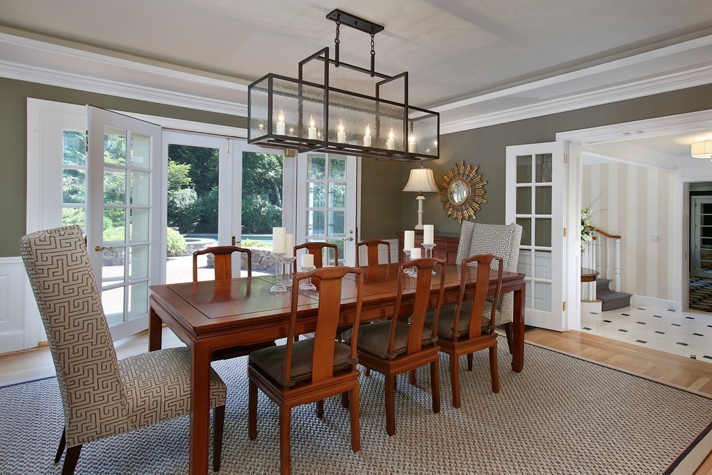 466 Glen Road Weston, MA 02493 - Photo 11 of 27 a view of a dining room with furniture window and outside view