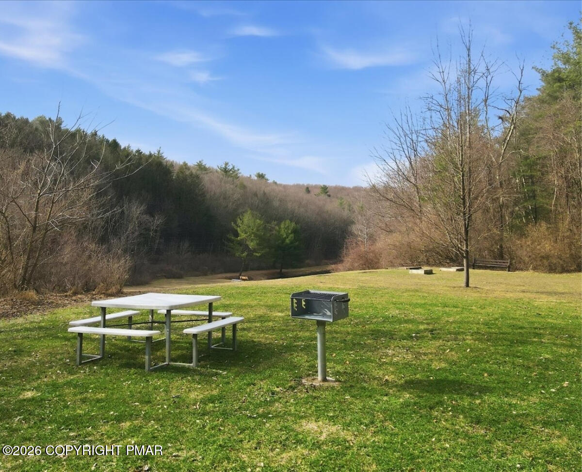 239 Sundance Road Effort, PA 18330 - Photo 58 of 60 a backyard of a house with table and chairs