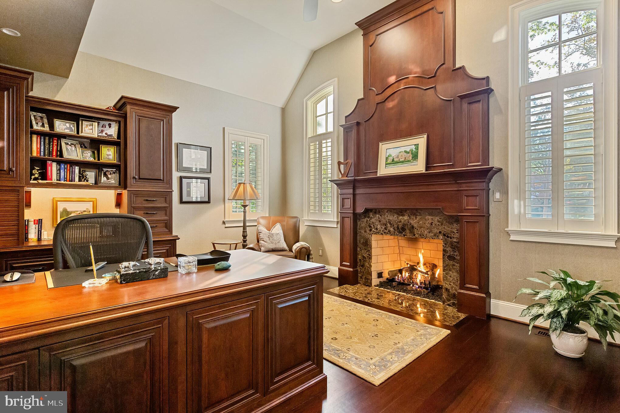 601 Chews Landing Road Haddonfield, NJ 08033 - Photo 24 of 60 Home Office with Fireplace and Mahogany Built-ins
