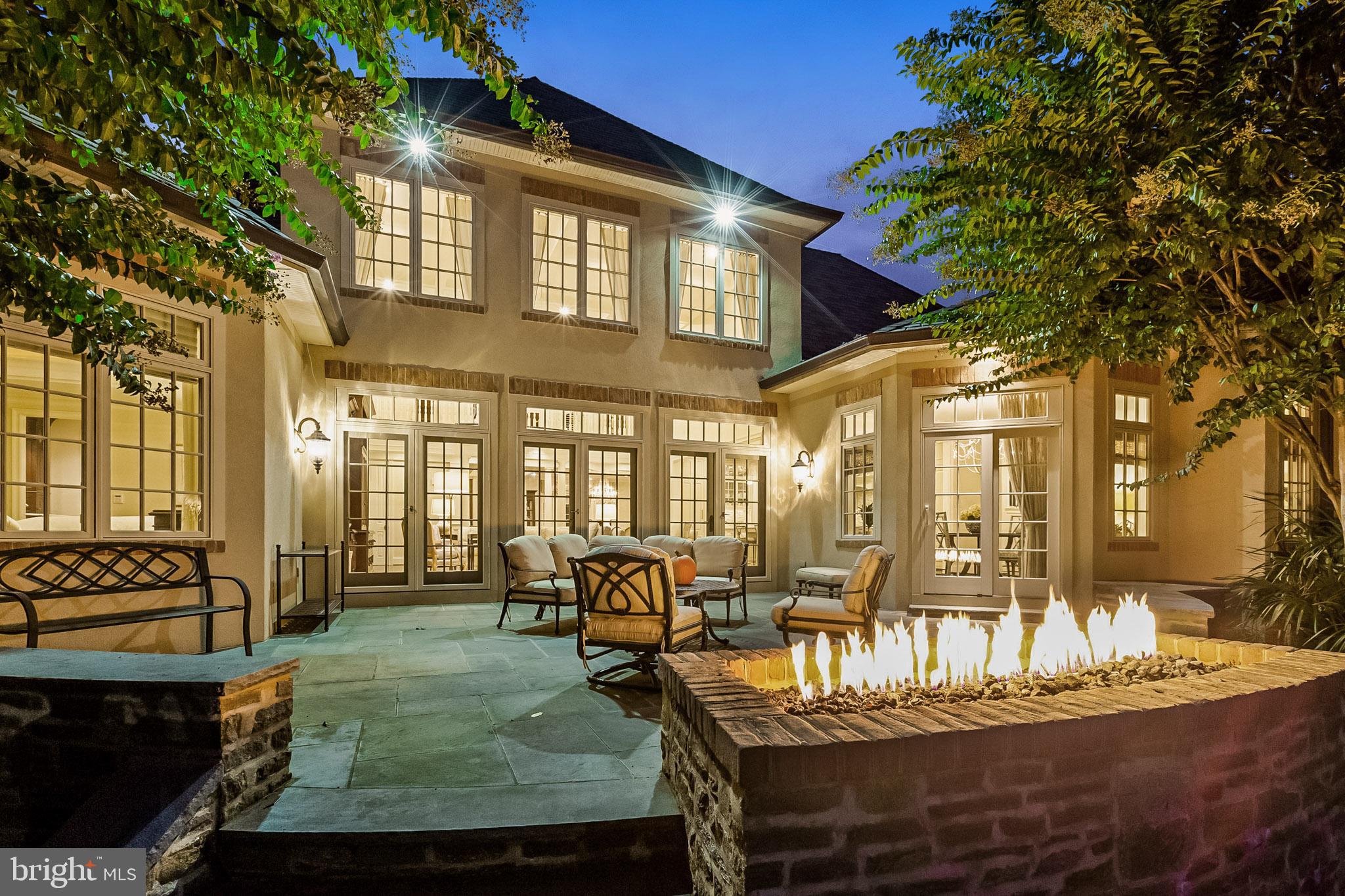 601 Chews Landing Road Haddonfield, NJ 08033 - Photo 9 of 60 Twilight Exterior Rear Patio with Firepit