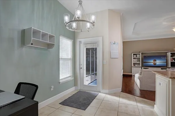 a view of a yard in front of a house