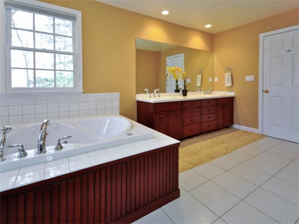 19 Colonial Road Needham, MA 02492 - Photo 14 of 30 a bathroom with a sink vanity and a mirror