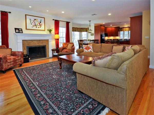 19 Colonial Road Needham, MA 02492 - Photo 10 of 30 a living room with furniture and a fireplace