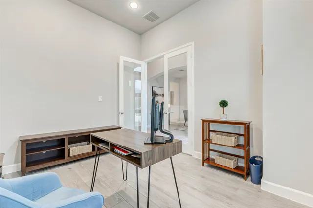 a living room with furniture