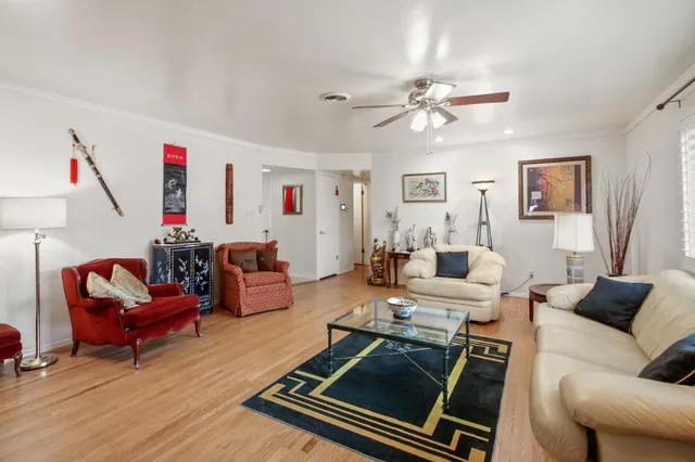 a living room with furniture