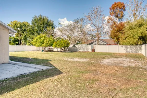a view of yard with tree in back