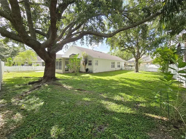 a view of an outdoor space with a tree