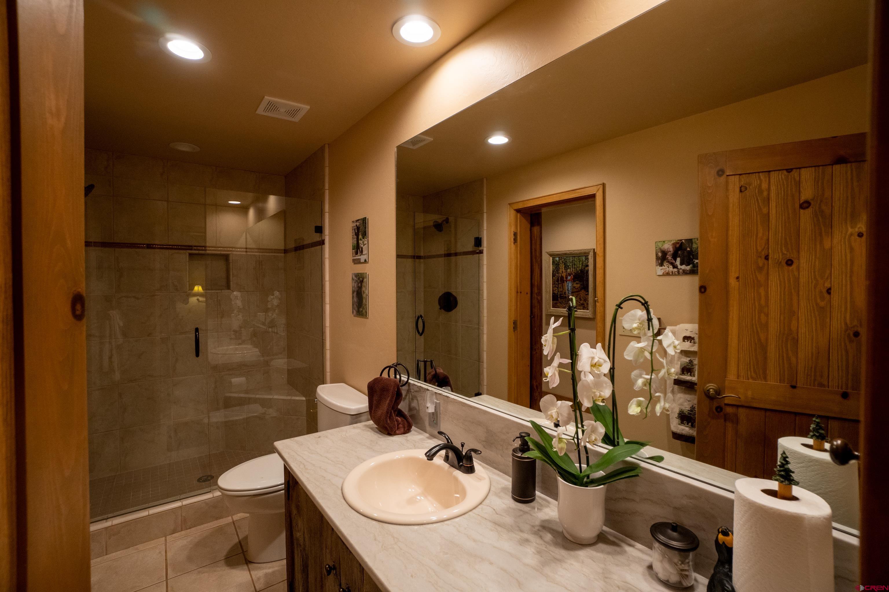 104 River Run Durango, CO 81301 - Photo 14 of 34 a bathroom with a sink a toilet and shower