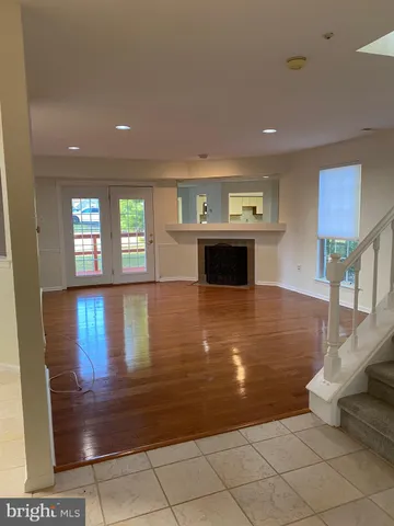 a view of a living room with fireplace