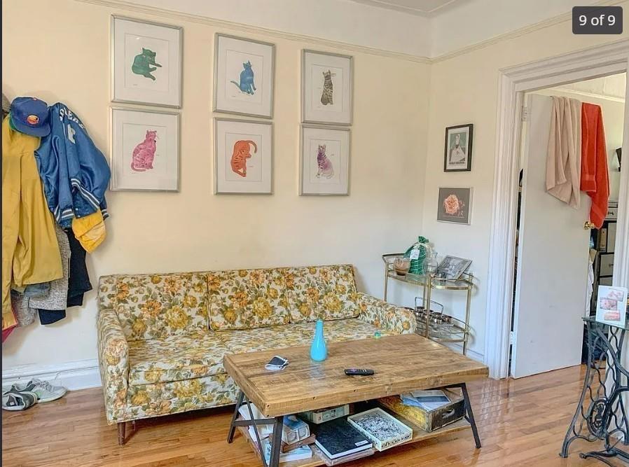 354 Rutland Road Brooklyn, NY 11225 - Photo 38 of 50 a living room with furniture and wooden floor