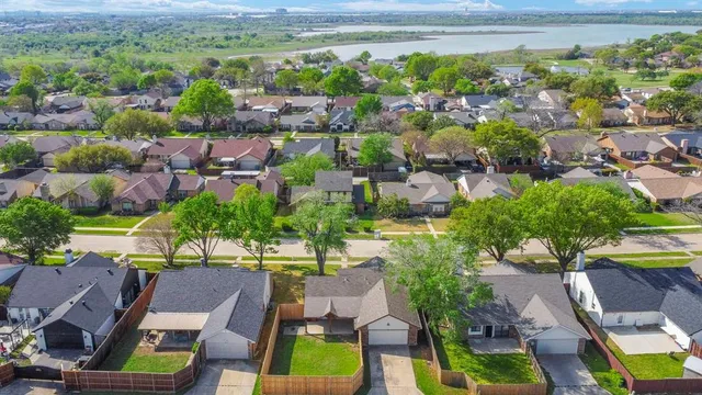 a view of a city with a lake view