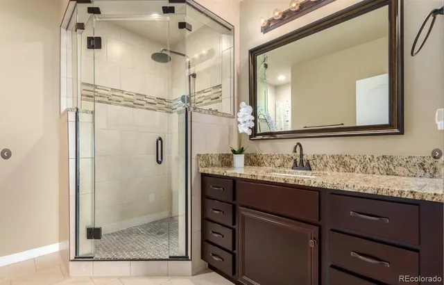 a view of balcony with wooden floor and city view