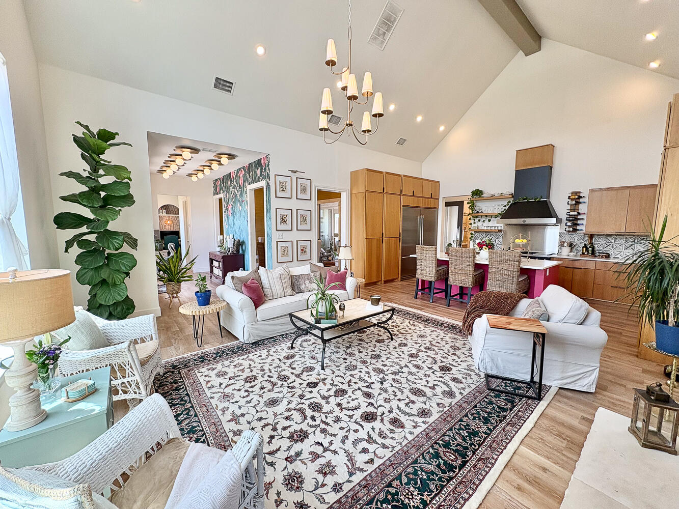 5902 112th Street Lubbock, TX 79424 - Photo 6 of 45 a living room with patio furniture and a chandelier