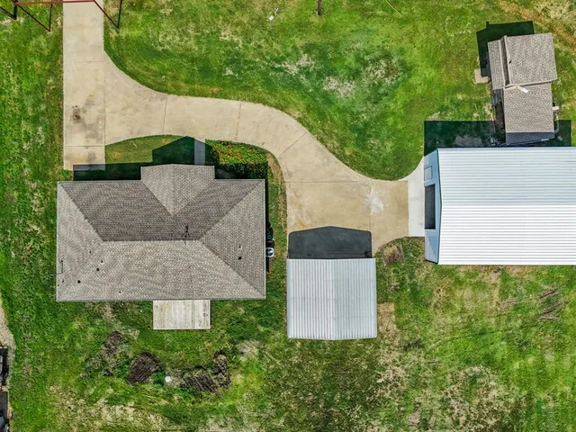 an aerial view of a house