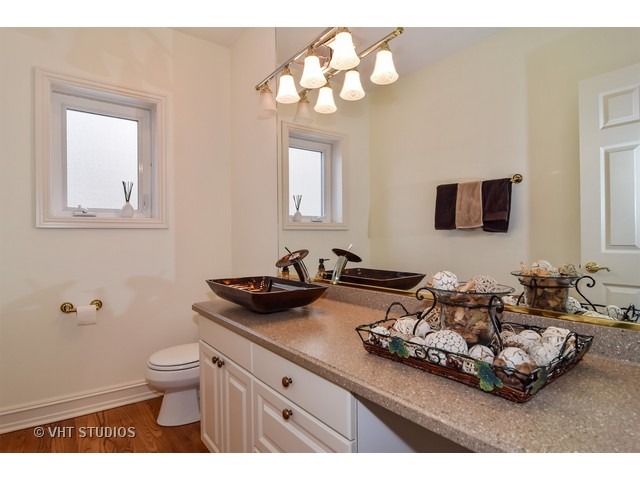 5600 South County Line Road Hinsdale, IL 60521 - Photo 12 of 24 a bathroom with a sink a mirror and a toilet