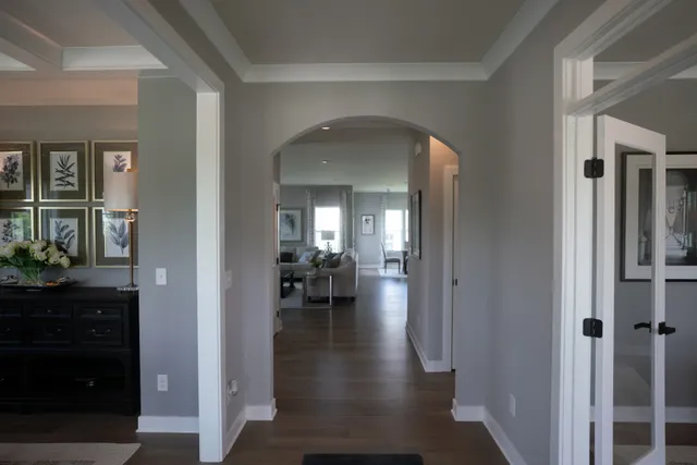 a view of a dining room with furniture and window