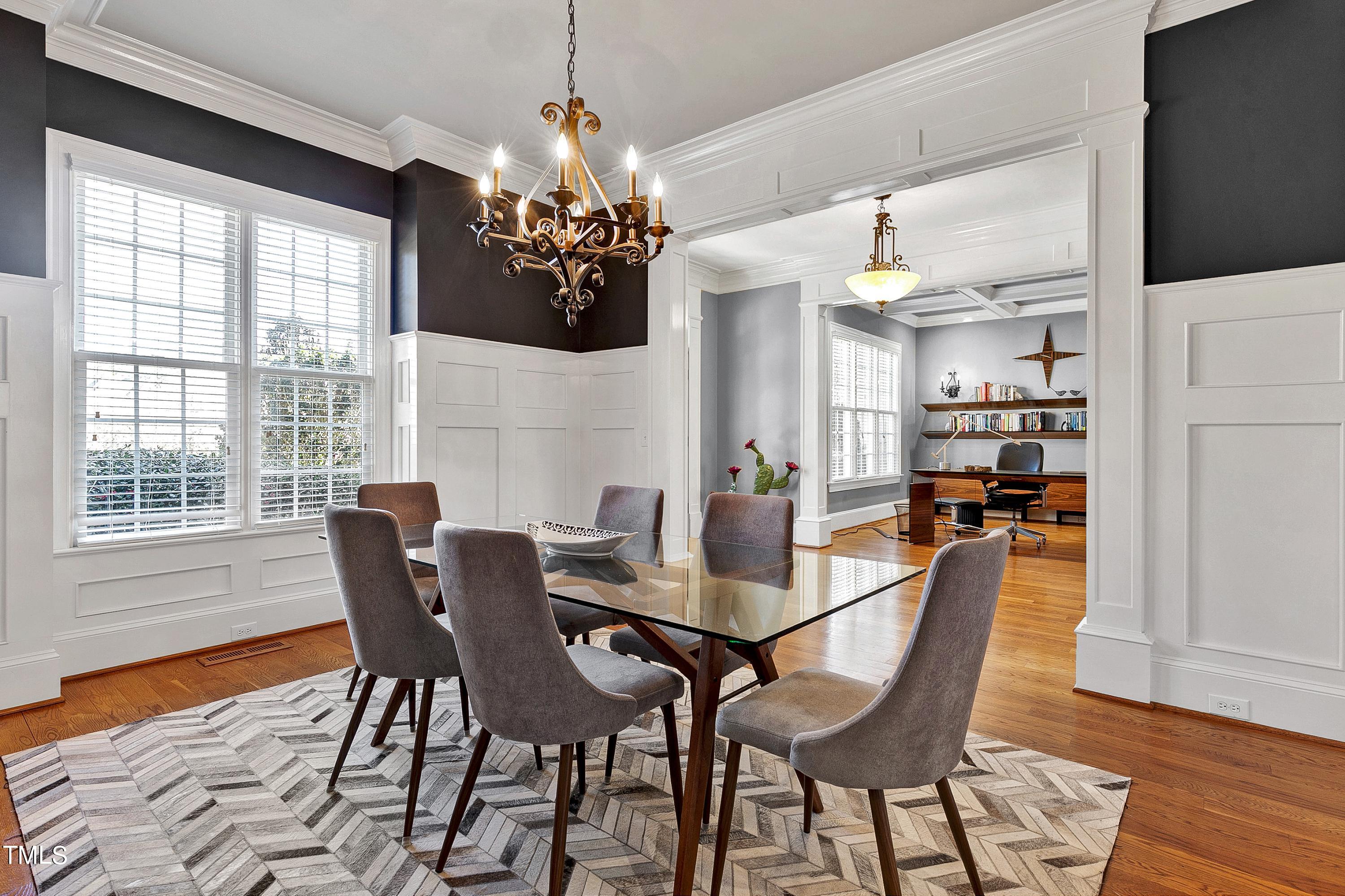 2912 Ryton Court Raleigh, NC 27613 - Photo 10 of 86 a view of a dining room with furniture window and wooden floor