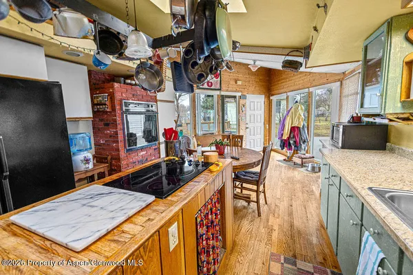 a view of a chairs in a city street