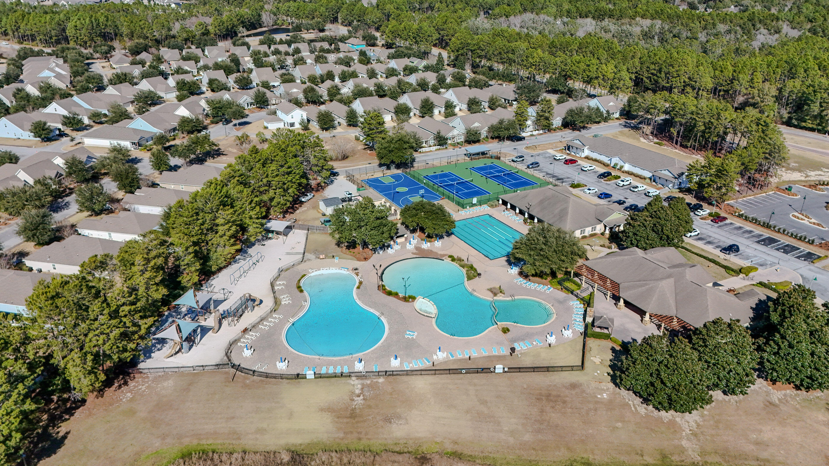 96 Mary Ellen Way Freeport, FL 32439 - Photo 62 of 69 an aerial view of a house with yard swimming pool and outdoor seating