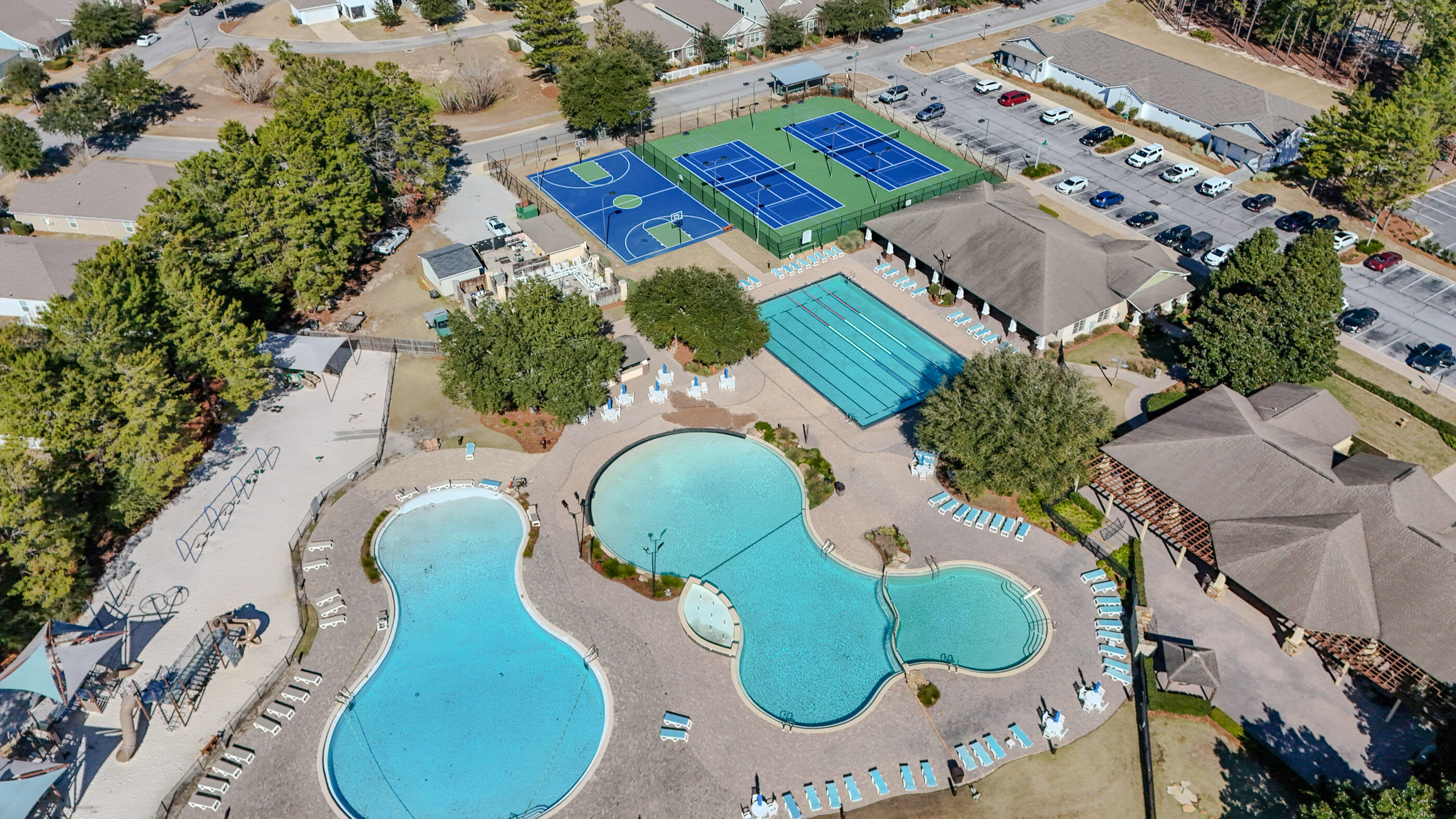 96 Mary Ellen Way Freeport, FL 32439 - Photo 63 of 69 an aerial view of a swimming pool patio and outdoor space