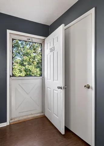 a view of front door with hallway
