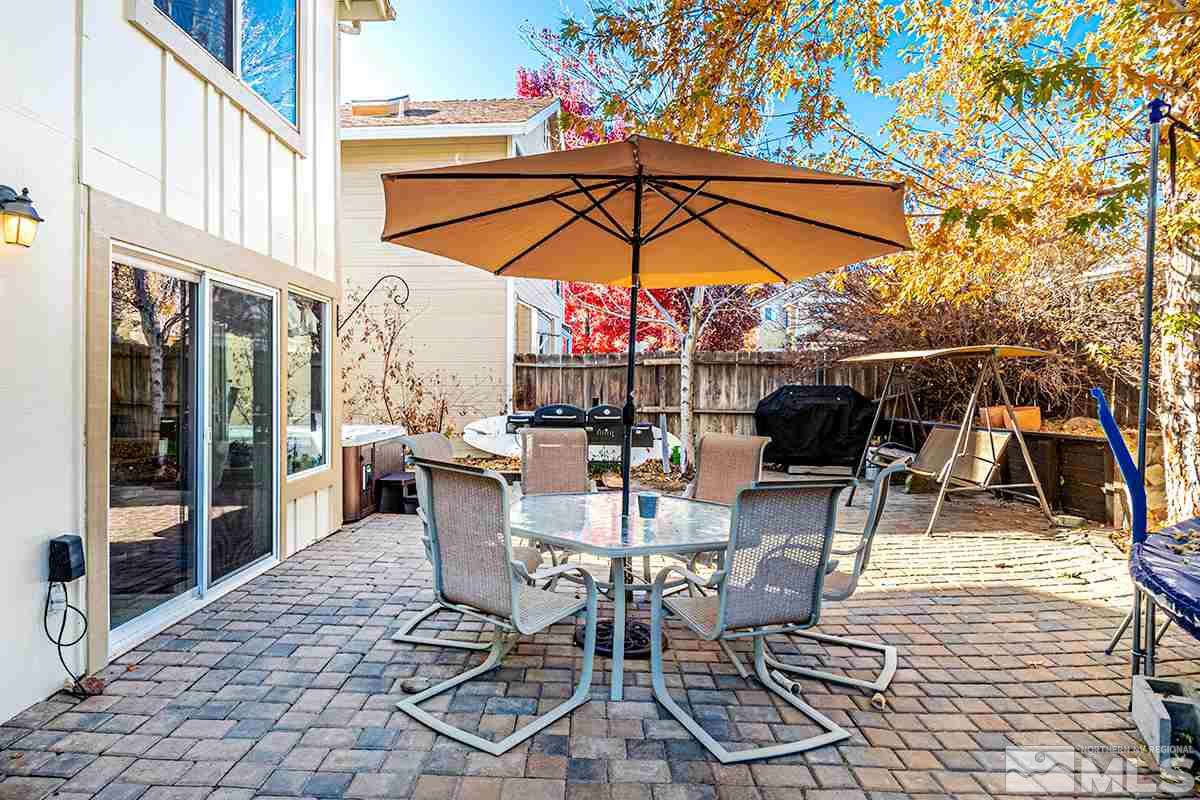 2805 Alpine Creek Road Reno, NV 89519 - Photo 18 of 21 a view of a patio with a table and chairs under an umbrella