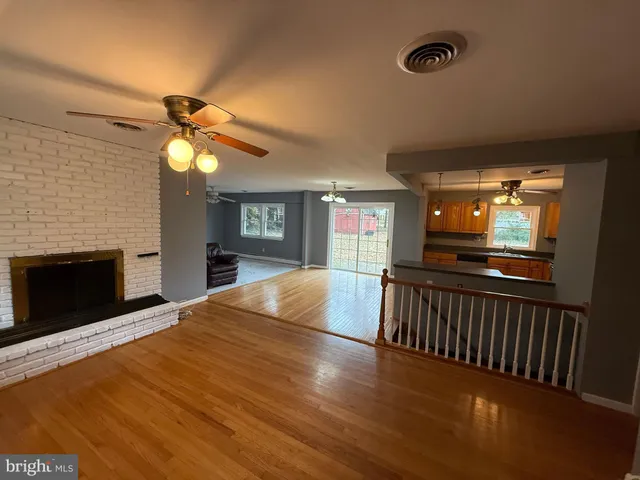 a view of livingroom with furniture and fireplace