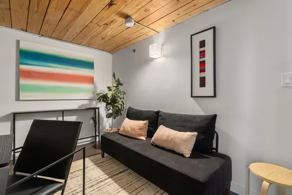 a living room with furniture