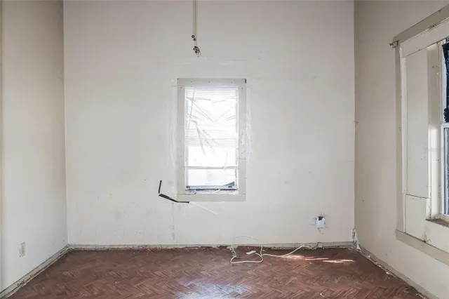 an empty room with a window