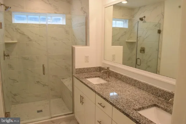 a bathroom with a shower