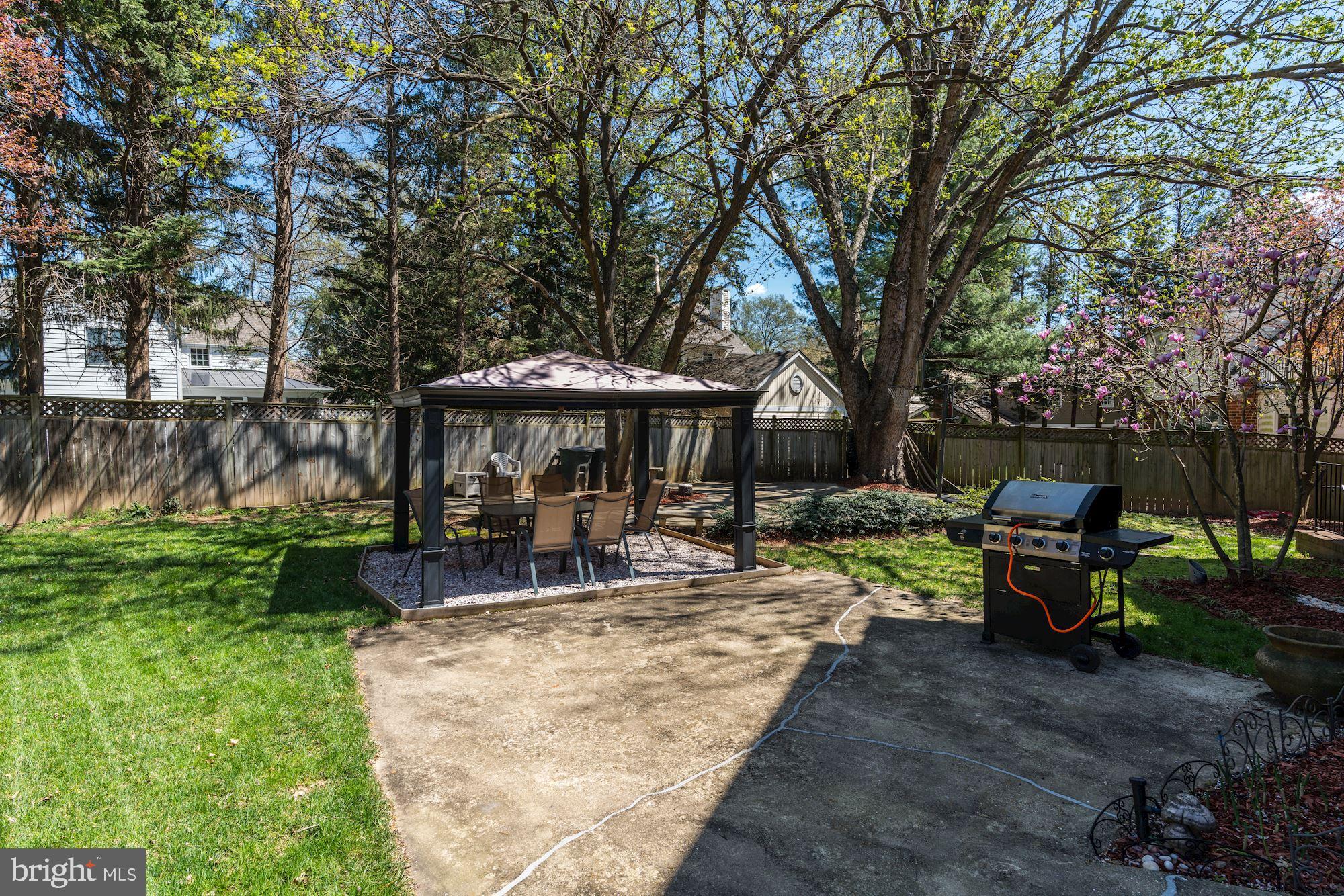 3809 Jones Bridge Road Chevy Chase, MD 20815 - Photo 65 of 70 a view of a table and chairs in back yard of the house