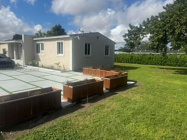 a outdoor view with a sitting space