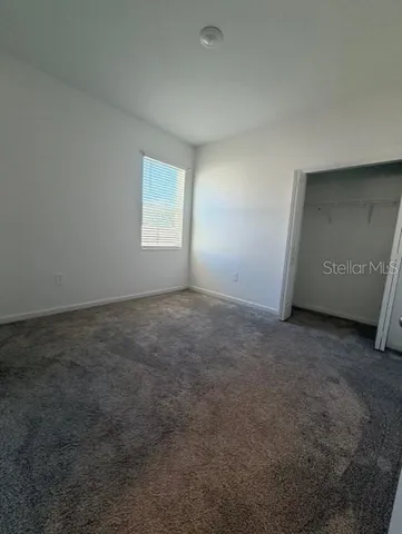 an empty room with a workbench