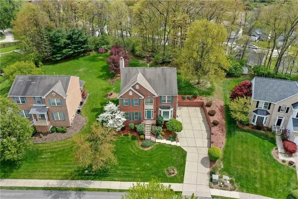 an aerial view of multiple house