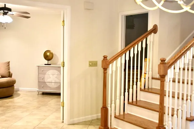 a view of a large body of water surrounded by trees