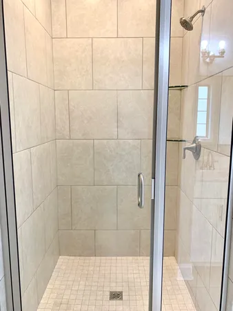 a bathroom with a shower