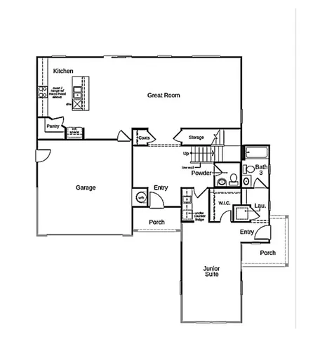 a picture of a bench in a white building