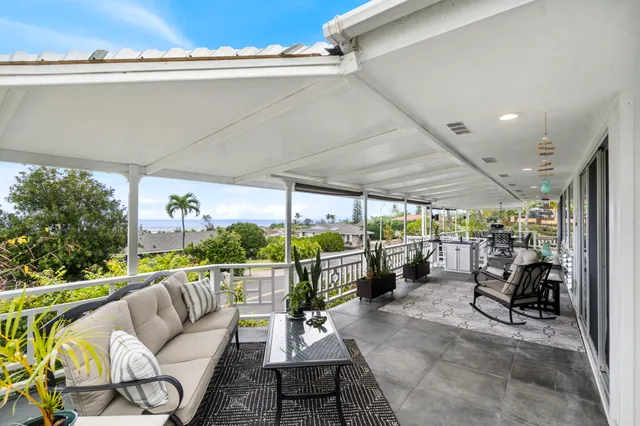 a building outdoor space with patio furniture