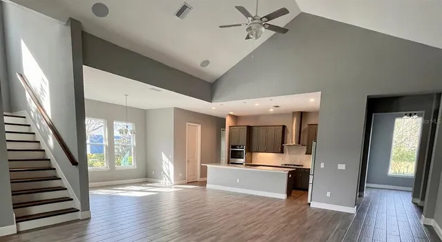 a utility room with cabinets