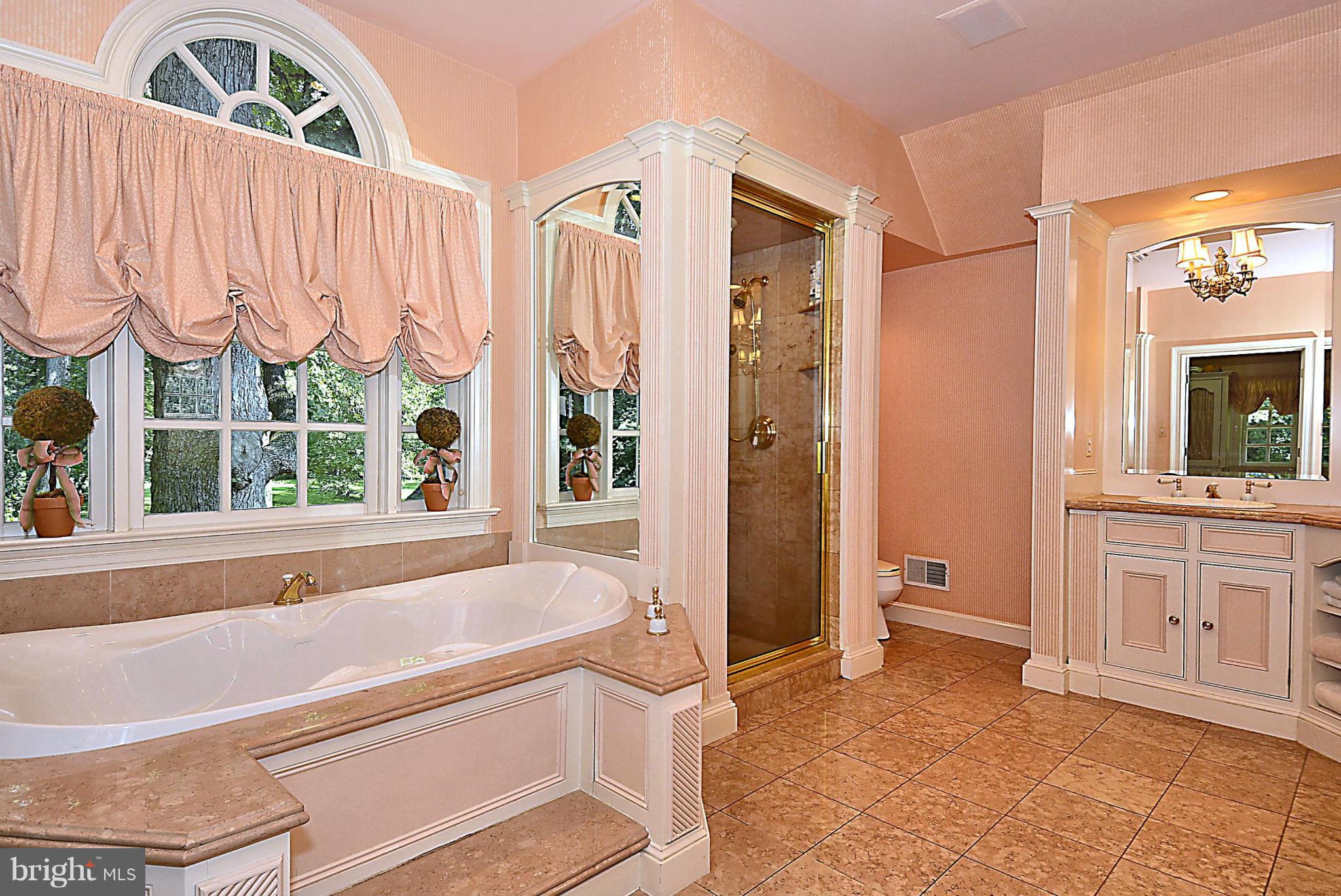 8741 Persimmon Tree Road Potomac, MD 20854 - Photo 16 of 30 Master bathroom w/ marble tile