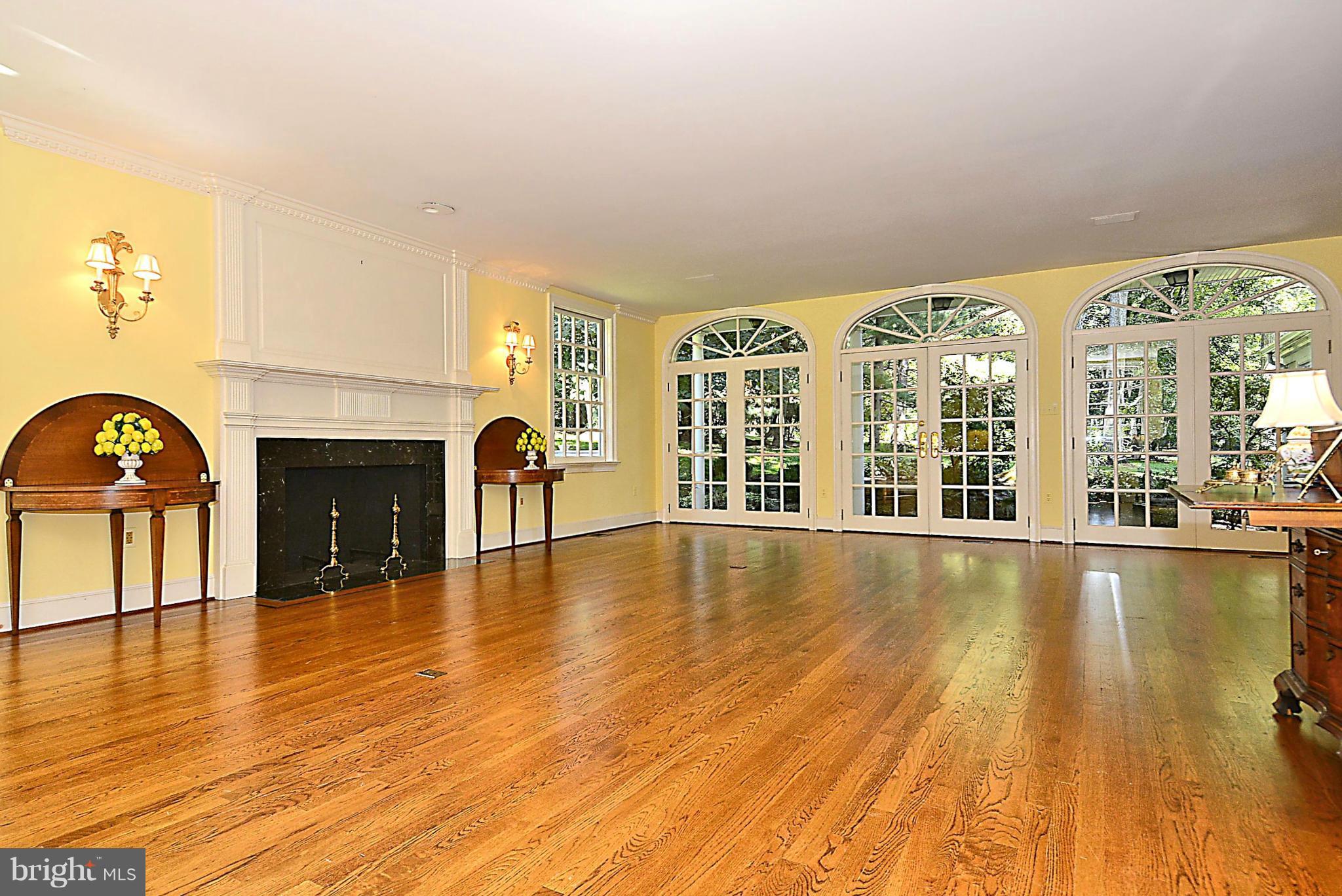 8741 Persimmon Tree Road Potomac, MD 20854 - Photo 6 of 30 Grand salon w/ wall-to-wall French doors & FP