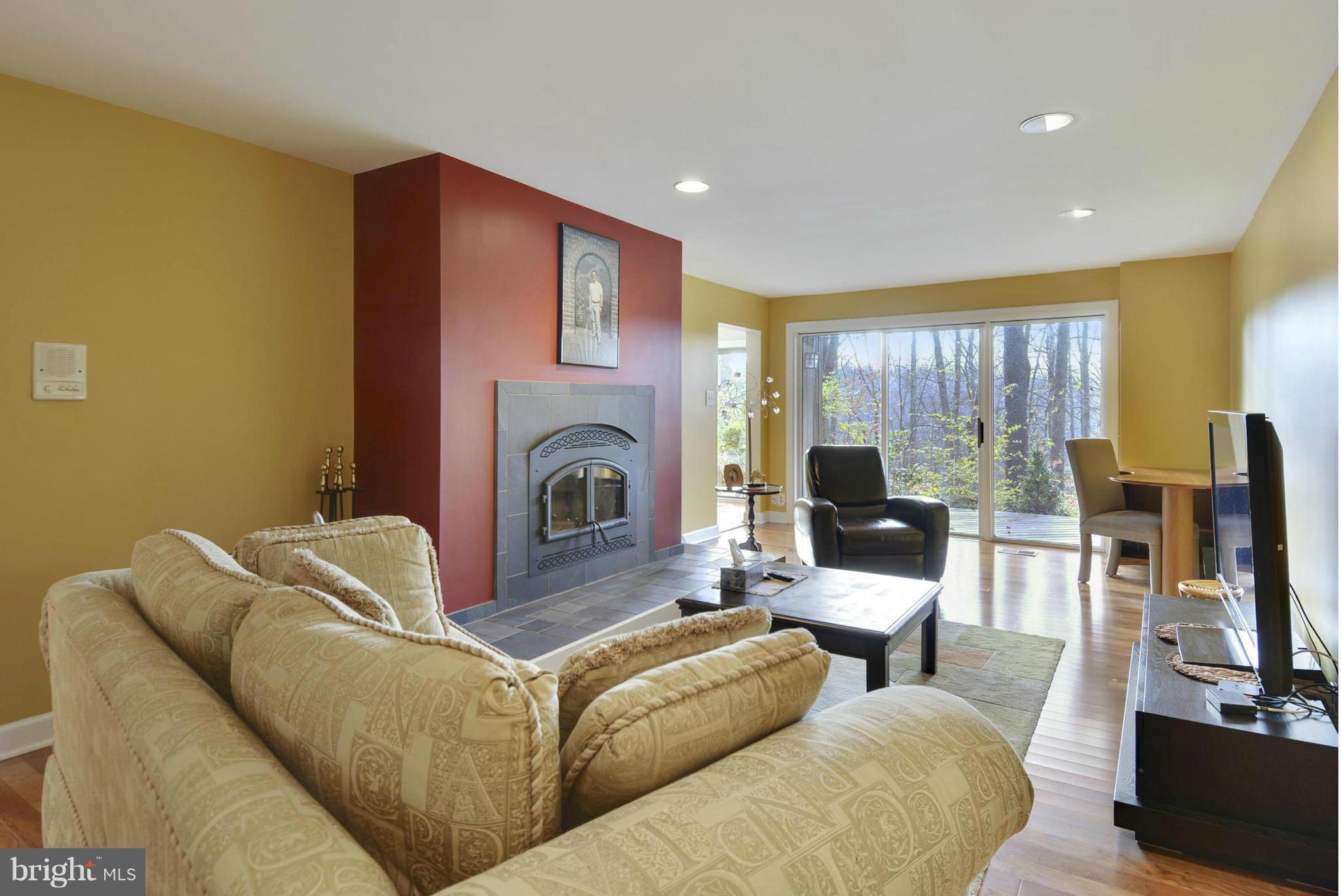 11256 Oakton Road Oakton, VA 22124 - Photo 2 of 29 a living room with furniture a fireplace and a flat screen tv