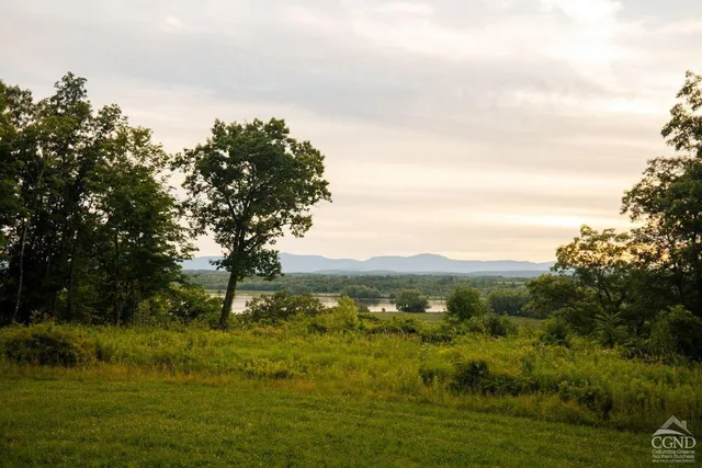 a view of a lake with houses