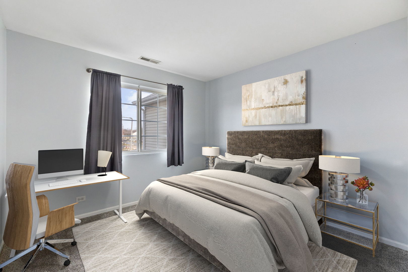 199 North Oakhurst Drive, Unit 199 Aurora, IL 60504 - Photo 17 of 25 a bedroom with a bed and a window