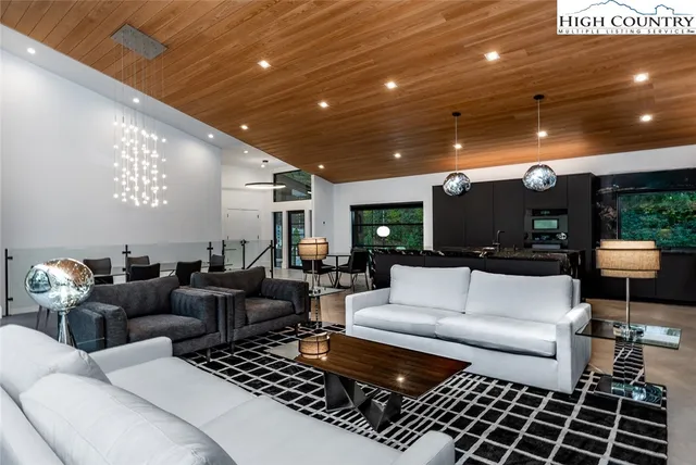 a living room with furniture