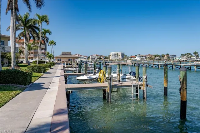 a view of a lake with a terrace