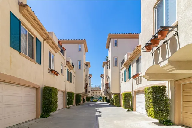 a view of a street with buildings