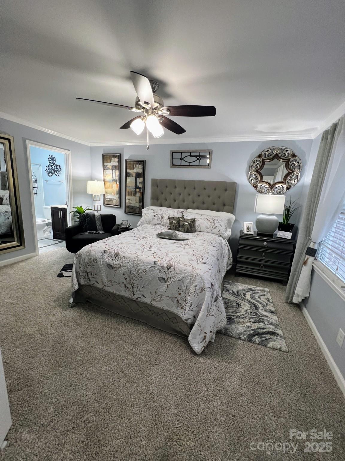 109 Stroupe Road, Unit E Gastonia, NC 28056 - Photo 6 of 25 a bedroom with a bed and ceiling fan