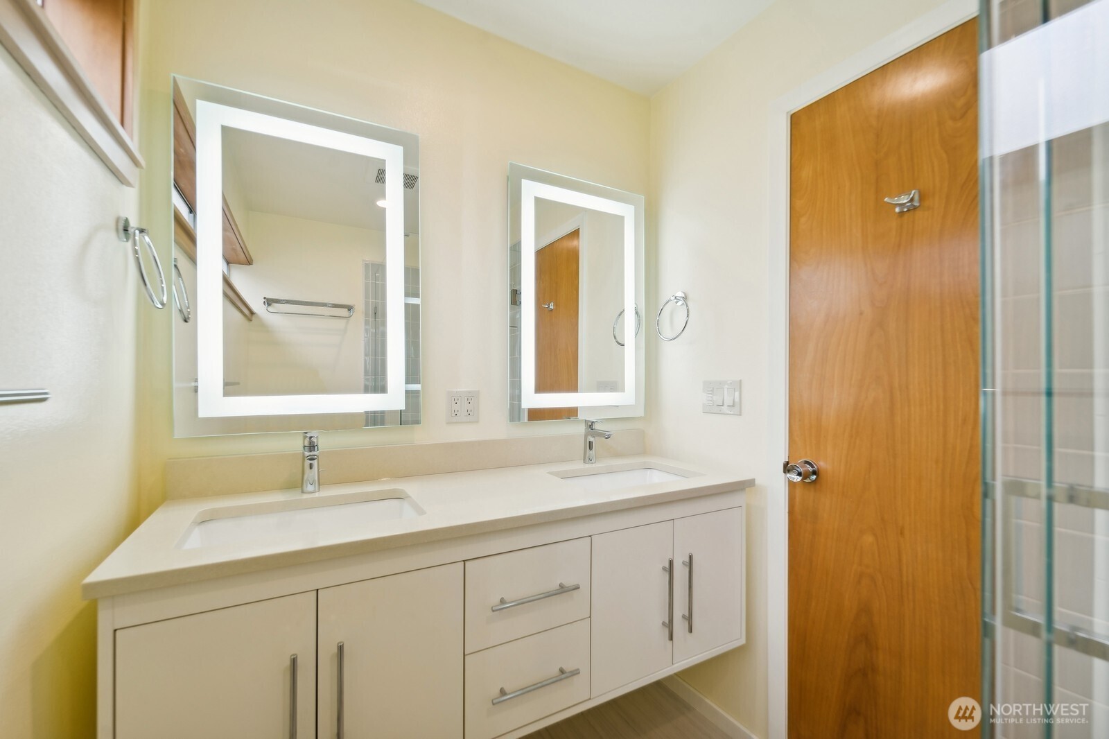2148 North 115th Street Seattle, WA 98133 - Photo 20 of 26 a bathroom with a double vanity sink mirror and double